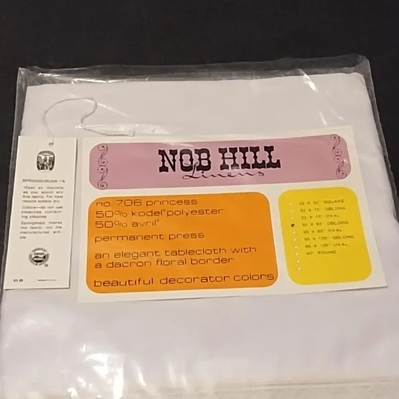 NWT Dainty Nob Hill tablecloth with a dacron floral border - Picture 4 of 4